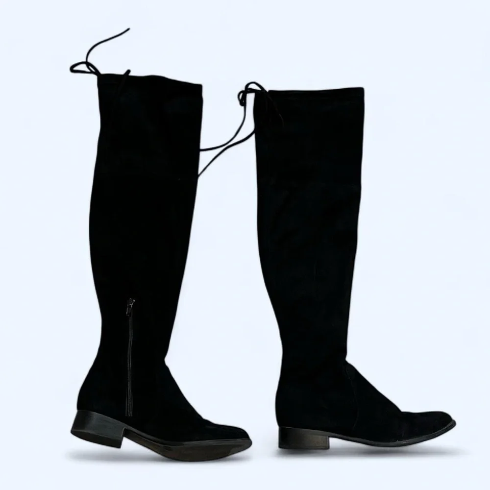 American Eagle Outfitters Women’s Size 7 Black Suede Over the Knee Sock Boots